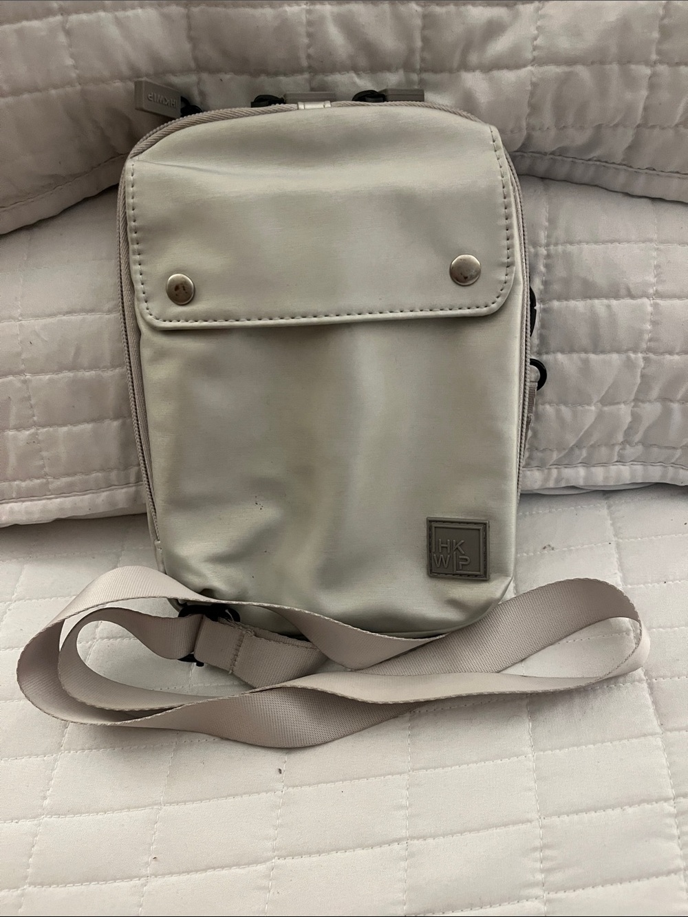 IHKWIP Silver Matte Metallic Crossbody Bag w/Pockets on Pockets Galore!